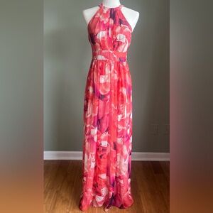 ✨💲✂️✨Eliza J•Floral Halter Coral Maxi Dress | Size 4